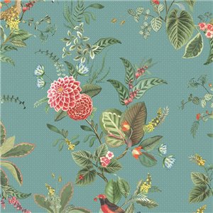 Pip Studio|Romantic yellow floral wallpaper with birds|Rustic