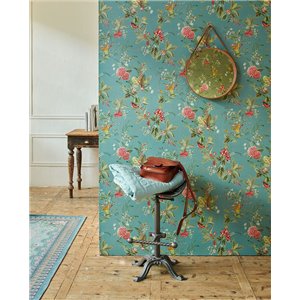 Casadeco|Papier peint à petites fleurs avec muguet bleu ciel|Floral 2