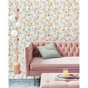 Pip Studio|Romantische sandbeige Blumentapete mit bunten Blumen|Romantisch 2