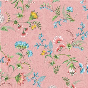 Pip Studio|Papier peint beige sable avec fleurs multicolores romantiques|Romantique