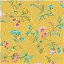 Pip Studio|Romantische gelbe Tapete mit bunten Blumen|Tapeten