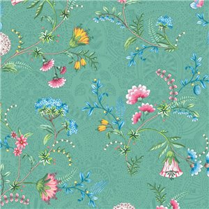 Pip Studio|Papier peint beige sable avec fleurs multicolores romantiques|Romantique