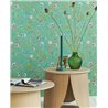 Pip Studio|Romantische grüne Blumentapete mit bunten Blumen|Tapeten