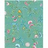 Pip Studio|Papier peint vert avec fleurs multicolores romantiques|Papier Peint