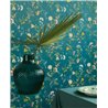 Pip Studio|Papier peint bleu avec fleurs multicolores romantiques|Papier Peint