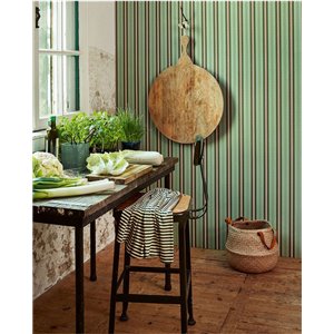 Marburg|Wallpaper with blurred stripes in shiny beige tones|Stripes 2