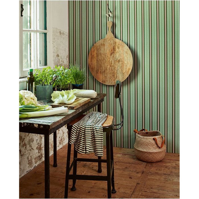 Pip Studio|Tapete grüne Streifen romantischer Stil|Streifen