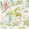 Pip Studio|White wallpaper with exotic plants and birds|Tropical