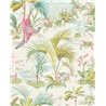 Pip Studio|White wallpaper with exotic plants and birds|Tropical
