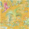 Pip Studio|Yellow wallpaper with romantic floral motifs and exotic birds|Romantic