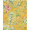 Pip Studio|Yellow wallpaper with romantic floral motifs and exotic birds|Romantic
