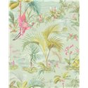 Pip Studio|Romantic pastel green wallpaper with birds and flowers|Tropical