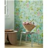 Pip Studio|Papel pintado multicolor con aves, plantas y motivos florales romántico|Tropical