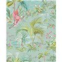 Pip Studio|Papier peint multicolore avec oiseaux, plantes et motifs floraux romantiques|Tropical