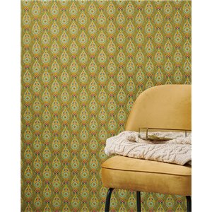 Papeldecor|Wallpaper white flowers with brown glossy leaves|Wallpaper 2
