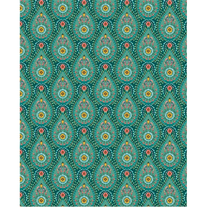 Pip Studio|Papel pintado flores pequeñas verde|Romántico