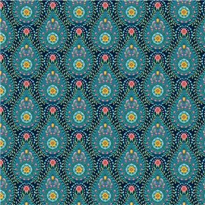 Grandeco|Skandinavischer Blumenstil Blaue Tapete|Blumen