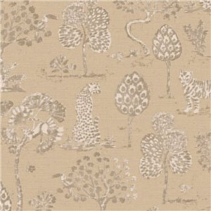 Eijffinger|Art Deco wallpaper with green ferns and feathers|Wallpaper