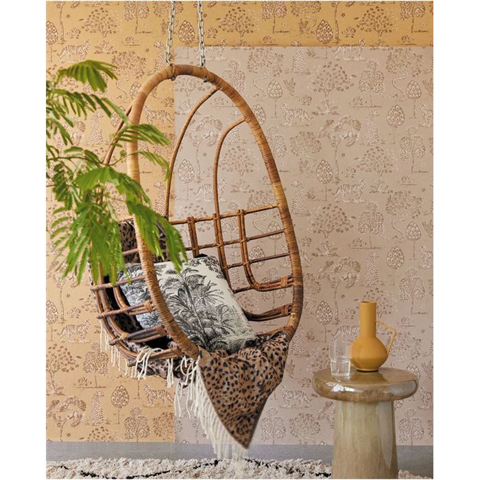 Papel pintado toile de jouy sabana amarillo ocre - Eijffinger Oasis 317314