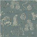 Eijffinger|Papier peint toile de Jouy paysage sauvage turquoise|Ethnique