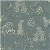 Eijffinger|Papier peint toile de Jouy paysage sauvage turquoise|Ethnique