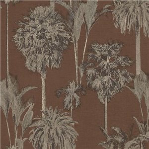 Eijffinger|Papel pintado palmeras efecto textil beige arena|Papel Pintado