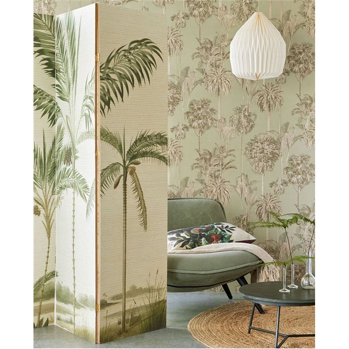 Eijffinger|Papier peint palmiers tropicaux vert pastel|Tropical