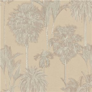 Eijffinger|Wallpaper with tropical palm trees in pastel green|Tropical