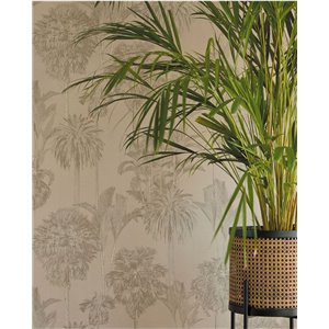 Casamance|Papier peint floral élégant beige et blanc haut de gamme|Papier Peint 2