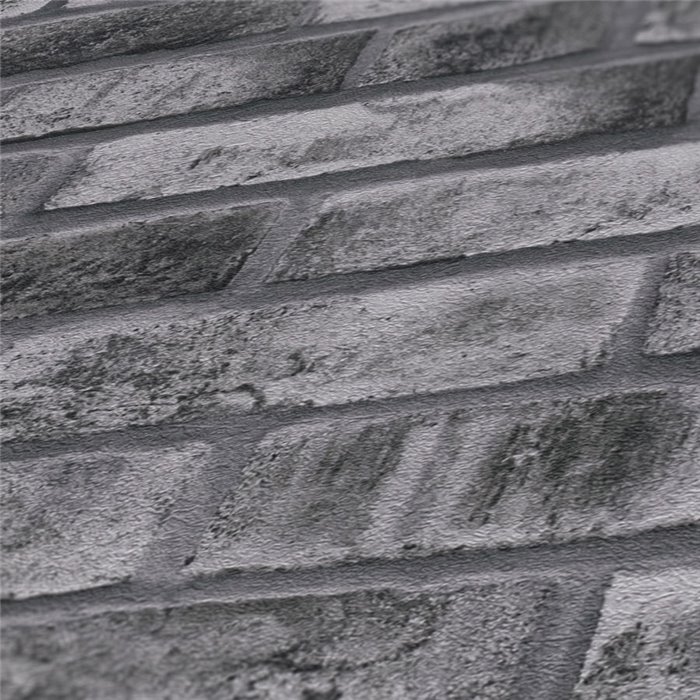 Papel pintado ladrillo gris y negro - As Creation Brick & Stones 388124