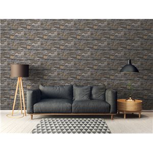 Casamance|Papel pintado contemporáneo, textura rocosa beige|Imitacion Piedra 2