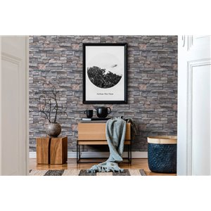 As Creation|Wallpaper natural stone wall in black slats|Stone Imitation 2