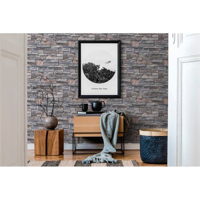 Papel Pintado imitación muro de piedras - As Creation Brick & Stones 388132