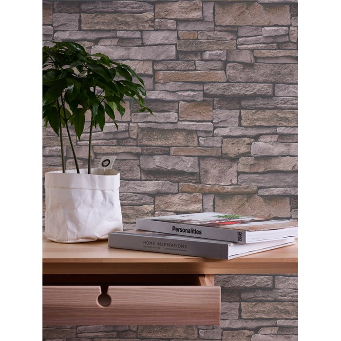 As Creation|Papier Peint mur rustique en pierres naturelles|Imitation Pierre