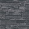 As Creation|Wallpaper natural stone wall in black slats|Stone Imitation
