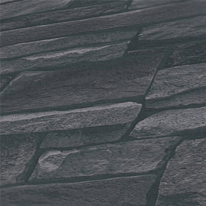 Papel Pintado muro de piedra natural en lamas color negro - As Creation Brick & Stones 388134