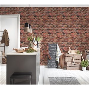 Papeldecor|Wallpaper light gray exposed brick|Brick Imitation 2