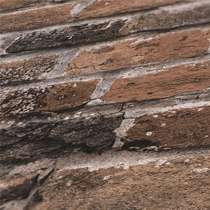 As Creation|Wallpaper rustic brown brick|Brick Imitation
