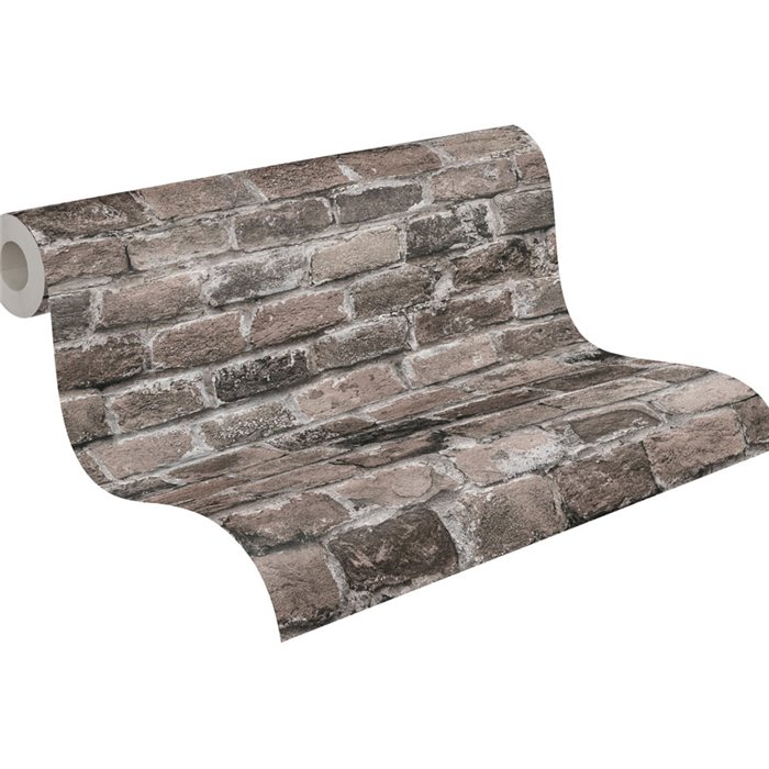 As Creation|Tapete rustikale graue Ziegel|Ziegelimitat