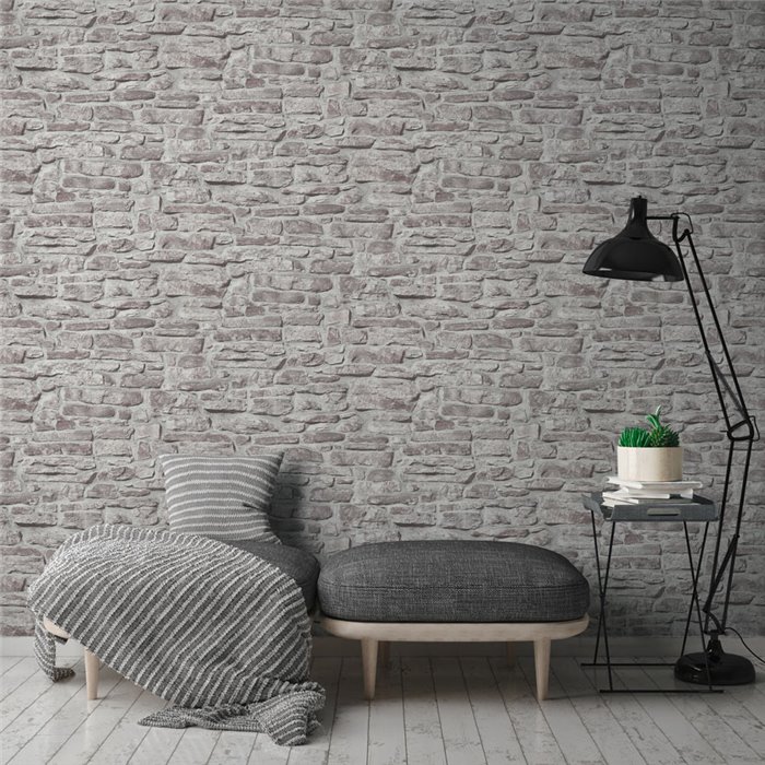 As Creation|Papier Peint mur rustique pierres naturelles|Imitation Pierre