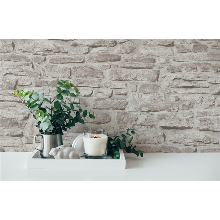 As Creation|Papier Peint lames de pierre naturelle style rustique|Imitation Pierre