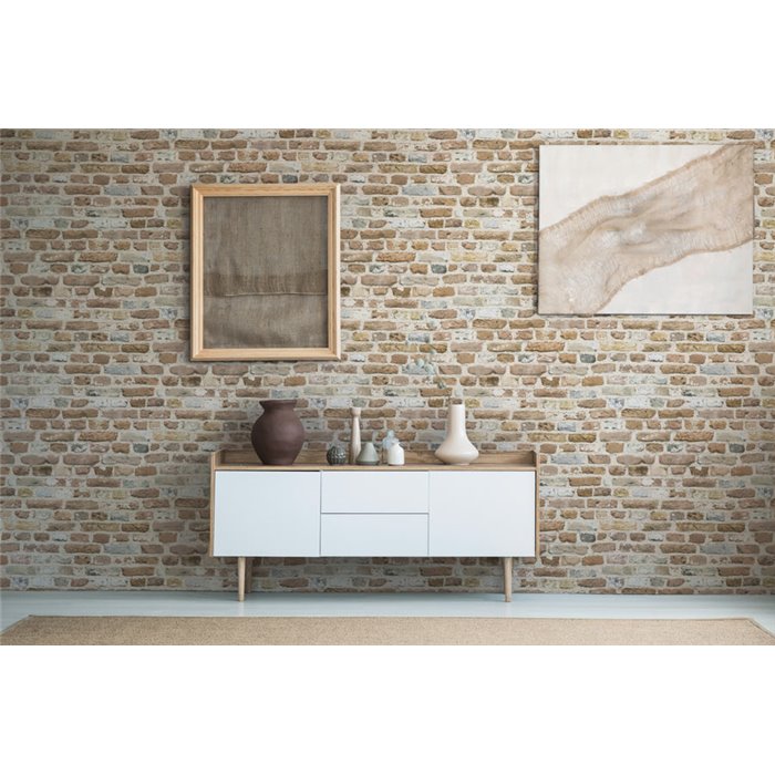 As Creation|Papier Peint brique marron en pierre|Imitation Brique