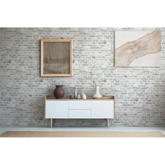 As Creation|Papel pintado ladrillo gris claro industrial|Imitacion Ladrillo