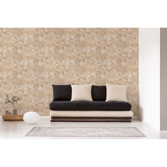 As Creation|Papel Pintado muro rústico de piedra natural|Imitacion Piedra