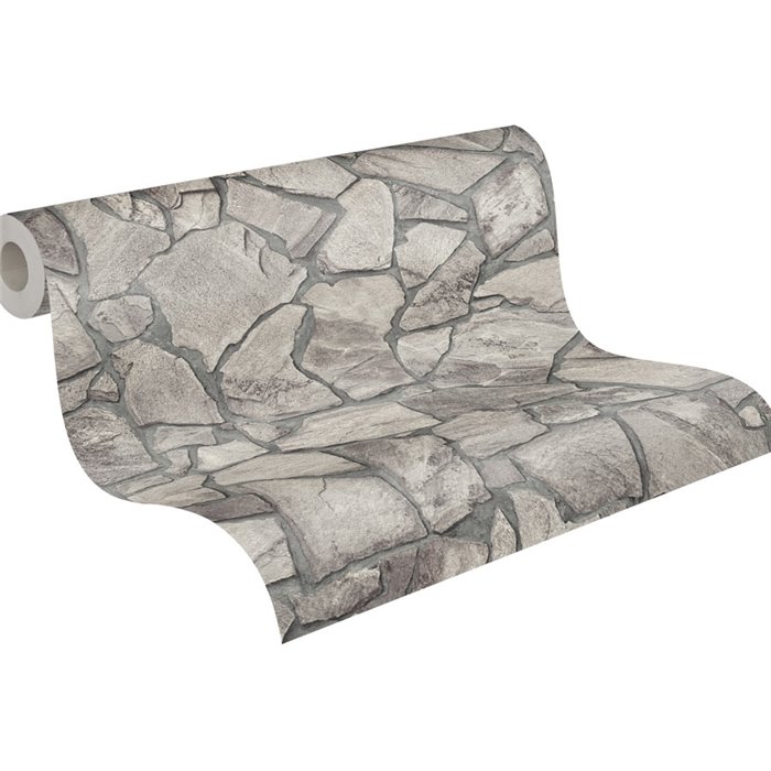 As Creation|Wallpaper contemporary wall natural gray stone|Stone Imitation