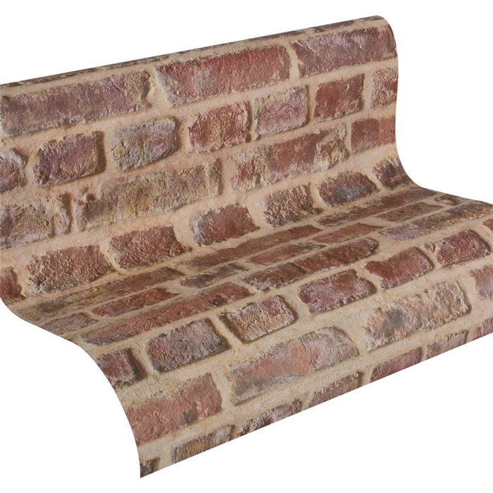 As Creation|Papel pintado ladrillo marrón rústico|Imitacion Ladrillo