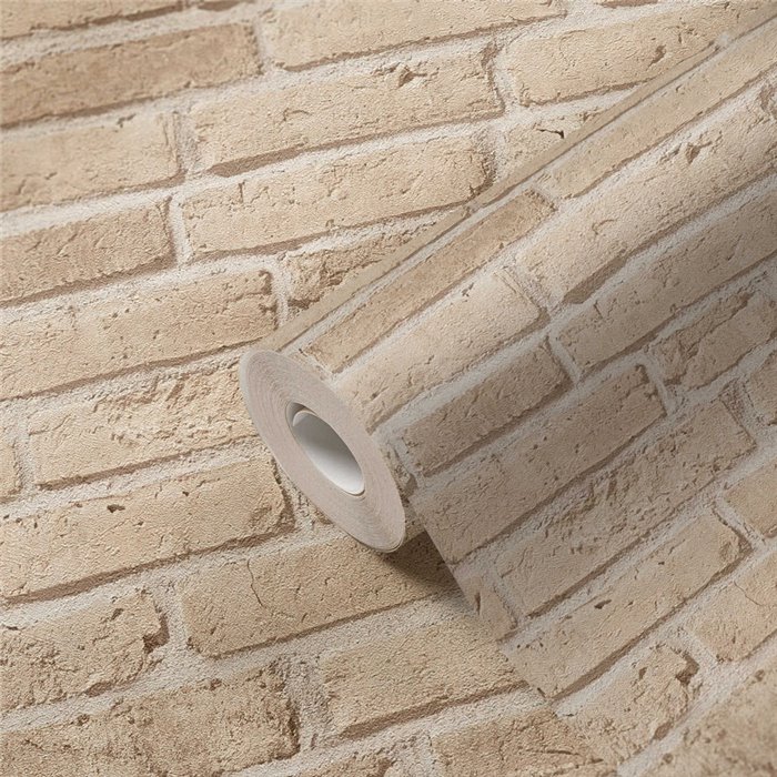 Papel pintado ladrillo beige rústico - As Creation Wood´N Stones 355812