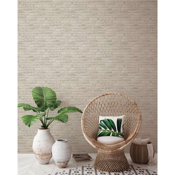 As Creation|Papel pintado ladrillo gris claro|Imitacion Ladrillo