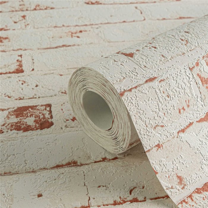 Papel pintado ladrillo blanco y marrón industrial - As Creation Wood´N Stones 907813