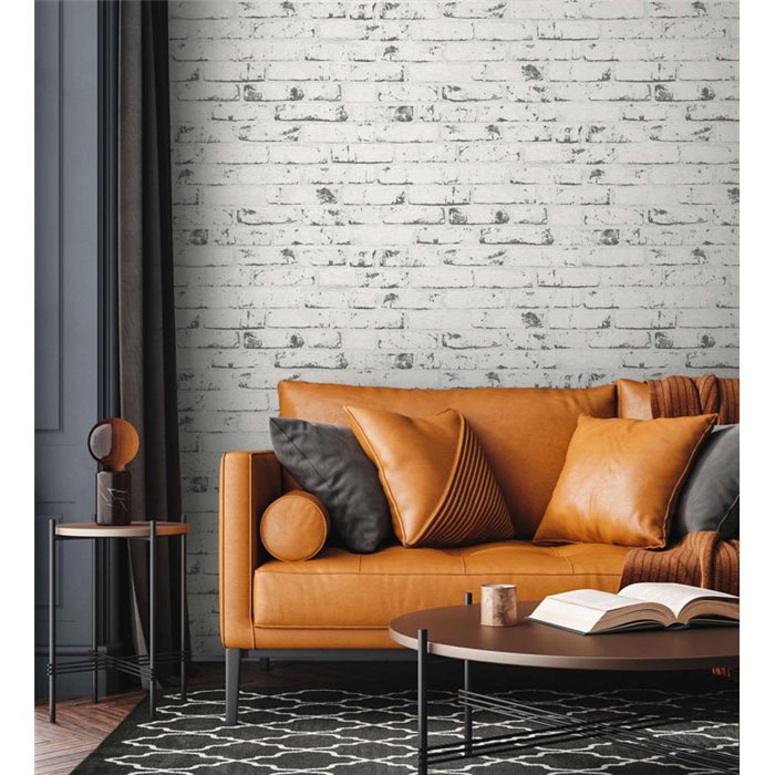 As Creation|Wallpaper industrial black and white brick|Brick Imitation